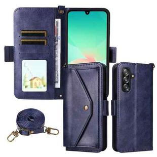 For Samsung Galaxy A16 5G / 4G / A26 5G Multi-card Slots Crossbody Cowhide Leather Phone Case(Blue)