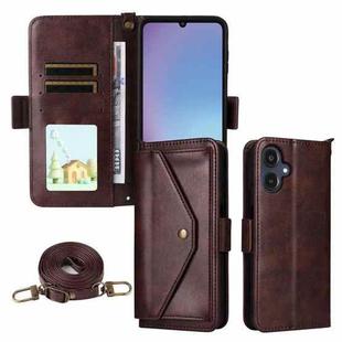 For Samsung Galaxy A25e / A25 5G SC-53F Multi-card Slots Crossbody Cowhide Leather Phone Case(Brown)