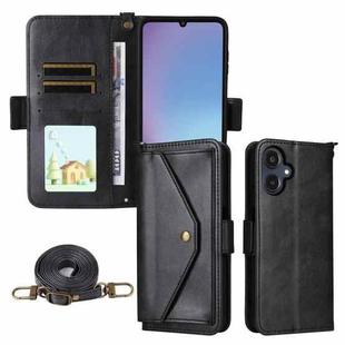 For Samsung Galaxy A25e / A25 5G SC-53F Multi-card Slots Crossbody Cowhide Leather Phone Case(Black)
