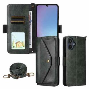 For Samsung Galaxy A25e / A25 5G SC-53F Multi-card Slots Crossbody Cowhide Leather Phone Case(Green)
