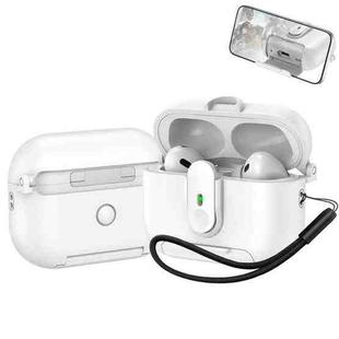 For AirPods Pro 2 One-piece Holder Wireless Earphones Case with Lanyard(White)