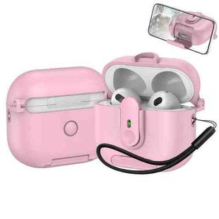 For AirPods 3 One-piece Holder Wireless Earphones Case with Lanyard(Pink)