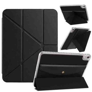 For iPad 2025 / 2022 Back Wallet Y-Fold Deformation Leather Smart Tablet Case(Black)