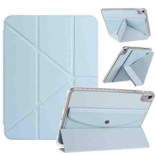 For iPad 2025 / 2022 Back Wallet Y-Fold Deformation Leather Smart Tablet Case(Sky Blue)