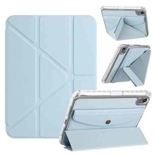 For iPad mini 2024 / mini 6 Back Wallet Y-Fold Deformation Leather Smart Tablet Case(Sky Blue)
