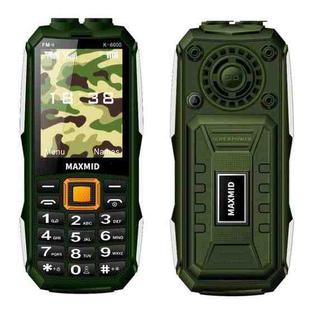 K6000 Keypad Phone, 2.8 inch, LED Flashlight, Big Keyboard, SOS, Network: 2G, Dual SIM, Plug:EU Plug(Green)