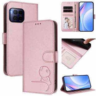 For T-Mobile Revvl 7 Pro / T Phone 2 Pro 5G Litter Panda Embossing RFID Leather Phone Case with Lanyard(Pink)