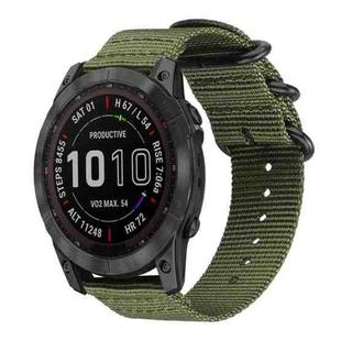 22mm xDfind Ring Buckle Nylon Canvas Watch Band(Army Green)
