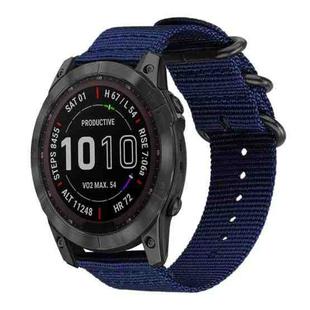 22mm xDfind Ring Buckle Nylon Canvas Watch Band(Midnight Blue)