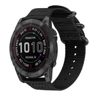 22mm xDfind Ring Buckle Nylon Canvas Watch Band(Black)