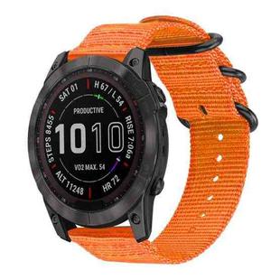 22mm xDfind Ring Buckle Nylon Canvas Watch Band(Orange)