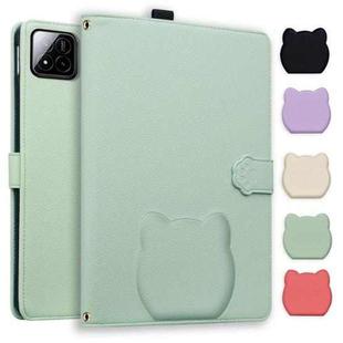 For Xiaomi Pad 7 Cat Skin-feel Litchi Leather Tablet Case(Green)