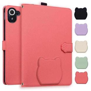 For Xiaomi Redmi K Pad Cat Skin-feel Litchi Leather Tablet Case(Watermelon Red)