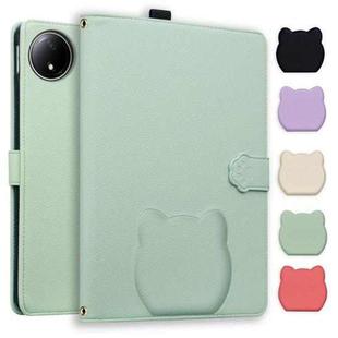For Xiaomi Redmi Pad SE 8.7 Cat Skin-feel Litchi Leather Tablet Case(Green)