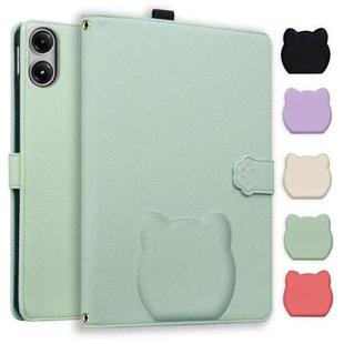 For Xiaomi Redmi Pad Pro / Poco Pad Cat Skin-feel Litchi Leather Tablet Case(Green)