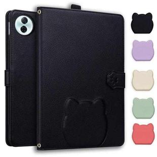 For Honor Pad 10 12.1 Cat Skin-feel Litchi Leather Tablet Case(Black)
