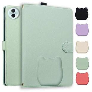 For Honor Pad 10 12.1 Cat Skin-feel Litchi Leather Tablet Case(Green)