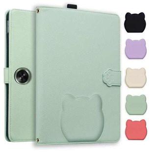 For OnePlus Pad GO / OPPO Pad Air 2 2023 Cat Skin-feel Litchi Leather Tablet Case(Green)