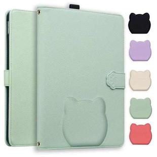 For Amazon Kindle Scribe 10.2 2022 / 2024 Cat Skin-feel Litchi Leather Tablet Case(Green)