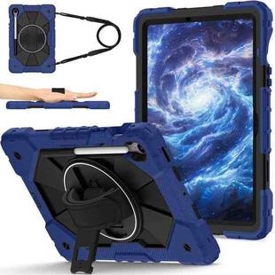 For Samsung Galaxy Tab S10 FE / S9 Contrast Color Robot Silicone Hybrid PC Tablet Case(Navy Black)