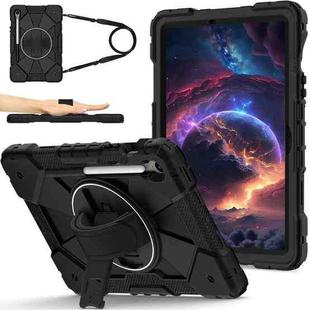For Samsung Galaxy Tab S10 FE / S9 Contrast Color Robot Silicone Hybrid PC Tablet Case(Black)