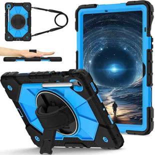 For Samsung Galaxy Tab S10 FE / S9 Contrast Color Robot Silicone Hybrid PC Tablet Case(Black Blue)