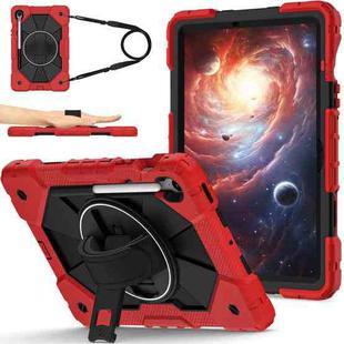 For Samsung Galaxy Tab S10 FE / S9 Contrast Color Robot Silicone Hybrid PC Tablet Case(Red Black)