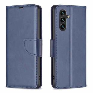 For Samsung Galaxy S25 FE 5G Lambskin Texture Pure Color Flip Leather Phone Case(Blue)