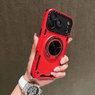 For iPhone 17 Pro Three-core Mecha 360 Degree Rotation Magnetic Holder Phone Case(Red)