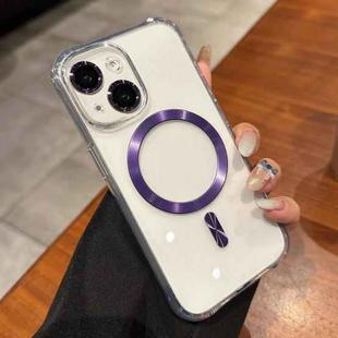 For iPhone 15 Plus Transparent Acrylic MagSafe Phone Case(Purple)