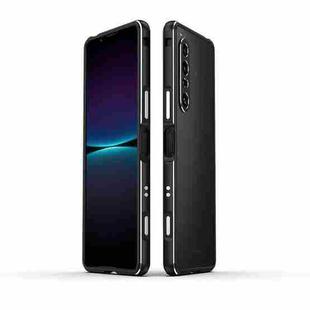 For Sony Xperia 1 VII Aurora Series Lens Protector + Metal Frame Phone Case(Black Silver)