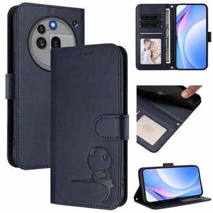 For Nothing Phone 3a Pro Litter Panda Embossing RFID Leather Phone Case with Lanyard(Blue)