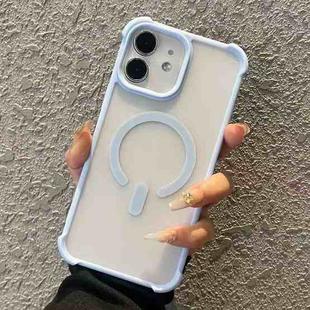 For iPhone 12 Semi-transparent Skin Feel Frosted MagSafe Phone Case(Blue)