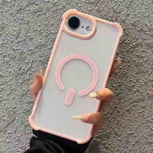 For iPhone 16e Semi-transparent Skin Feel Frosted MagSafe Phone Case(Pink)
