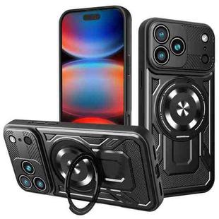 For iPhone 17 Pro Max Armor Rotating Holder MagSafe Phone Case(Black)