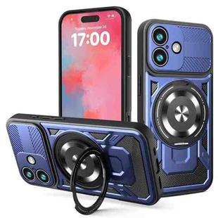 For iPhone 17 Armor Rotating Holder MagSafe Phone Case(Blue)