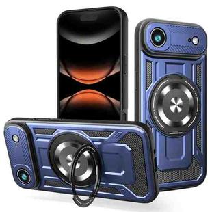 For iPhone 17 Air Armor Rotating Holder MagSafe Phone Case(Blue)