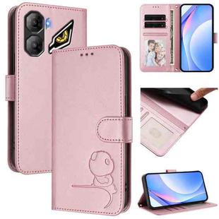 For ZTE nubia Neo 3 Litter Panda Embossing RFID Leather Phone Case with Lanyard(Pink)