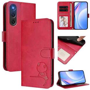 For ZTE nubia RedMagic 10 Air Litter Panda Embossing RFID Leather Phone Case with Lanyard(Rose Red)