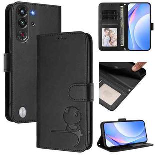 For ZTE nubia RedMagic 10 Pro / 10 Pro+ Litter Panda Embossing RFID Leather Phone Case with Lanyard(Black)