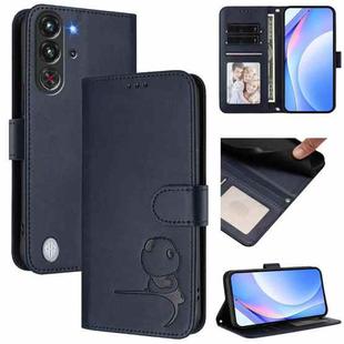 For ZTE nubia RedMagic 10 Pro / 10 Pro+ Litter Panda Embossing RFID Leather Phone Case with Lanyard(Blue)