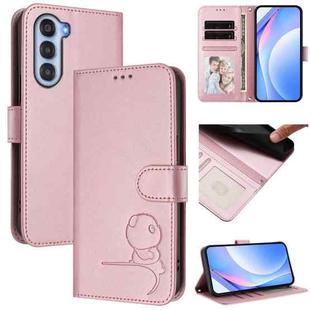 For ZTE nubia S 5G A403ZT Litter Panda Embossing RFID Leather Phone Case with Lanyard(Pink)