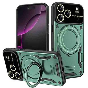 For iPhone 17 Pro Max Large Window MagSafe Holder Phone Case(Green)