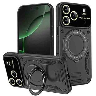 For iPhone 17 Pro Large Window MagSafe Holder Phone Case(Black)