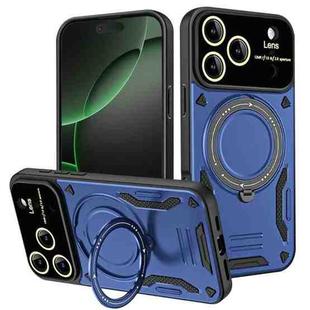 For iPhone 17 Pro Large Window MagSafe Holder Phone Case(Blue)