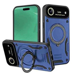 For iPhone 17 Air Large Window MagSafe Holder Phone Case(Blue)