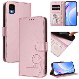 For TCL 30 Z / 30 LE T602DL Litter Panda Embossing RFID Leather Phone Case with Lanyard(Pink)