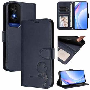 For TCL 50 5G / 50 XE NxtPaper / 50 XE Litter Panda Embossing RFID Leather Phone Case with Lanyard(Blue)