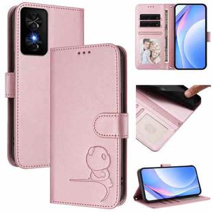 For TCL 50 SE / 40 NxtPaper 4G Litter Panda Embossing RFID Leather Phone Case with Lanyard(Pink)