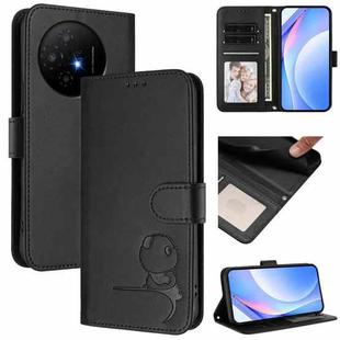 For TCL 50 XL / 50 XL NxtPaper 5G Litter Panda Embossing RFID Leather Phone Case with Lanyard(Black)